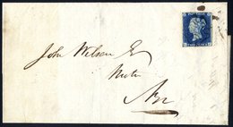 1841 Cover From Maybole To Ayr, Franked Pl.1 LJ, Four Good Margins, Cancelled By Black MC, Back Stamped Maybole/Oct 24/1 - Other & Unclassified