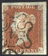 1841 1d Red-brown, Large To Huge Margins, Cancelled By The No. 4 In Maltese Cross, Fine Strike. Cat. £600 - Sonstige & Ohne Zuordnung