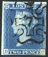 Plate 3 DC, Clear To Large Margins, Cancelled By No. 7 In Maltese Cross, Fine Upright Strike. (1) Cat. £1200 - Other & Unclassified