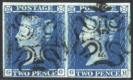 Plate 3 GG-GH Pair With Good To Large Margins, Each Cancelled By The No. 12 In Maltese Cross, Two Upright Strikes. (2) C - Other & Unclassified