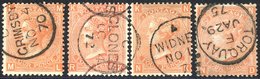 1865-67 4d Vermilion Plate 11, 12, 13 & 14, Each Cancelled By A C.d.s, SG.94. Cat. £350+ - Other & Unclassified