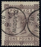 1867-83 Wmk Maltese Cross £1 Brown-lilac, VFU With Glasgow Jan 21st 1882 C.d.s's, Centred Low To Right, With Good Strong - Other & Unclassified