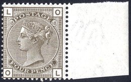 1880 Wmk Imperial Crown 4d Grey-brown Pl.18, Right Side Marginal UM Example, Very Fresh, SG.160. - Other & Unclassified