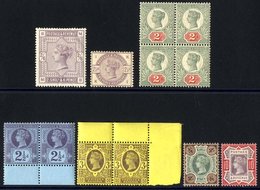 1883 2/6d Lilac, M (creasing), 1883 2½d Lilac M, 1887 Jubilee 2d Block Of Four, UM (Creasing), 2½d Marginal M Pair (1x U - Other & Unclassified