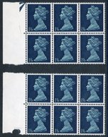 1967 1/6d Greenish Blue & Deep Blue, PVA Gum Phosphor Omitted UM Marginal Blocks Of Six (2), SG.743Evby. (12) Cat. £264 - Other & Unclassified