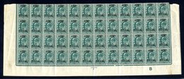 ARMY OFFICIAL 1902 ½d Blue Green Block Of 48, Bottom Four Rows Of The Sheet With Lower & Side Margins (Control B) UM, Fi - Autres & Non Classés