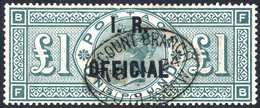 I.R OFFICIAL 1892 £1 Green FB, VFU Example With An Account Branch Glasgow, Oval D/stamp, SG.O16, Cat. £2500 - Other & Unclassified