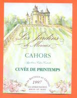 étiquette Vin De Cahors Cuvée De Printemps 1997 Georges Vigouroux à Mercues - 75 Cl - Cahors