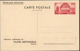 Entier CP Mémorial Australien De Villers Bretonneux Rouge Neuf Storch P2A Vue Générale Du Monument Et De L'entrée - Cartes Postales Types Et TSC (avant 1995)