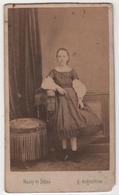 CDV Photo Originale XIXème Jeune Fille Belle Robe Par Maury & Debas Cdv 2522 - Old (before 1900)