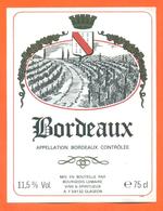 étiquette Vin De Bordeaux Bourgeois Lemaire à Glageon - 75 Cl - Gaillac