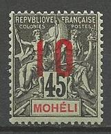 MOHELI N° 28 Chiffres Espacés GOM COLONIALE   NEUF** SANS CHARNIERE / MNH / Signé CALVES - Unused Stamps