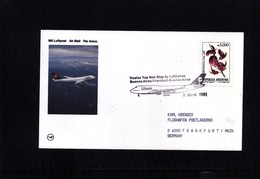 Argentina 1991 Lufthansa Non Stop Flight Buenos Aires - Frankfurt - Buenos Aires - Covers & Documents