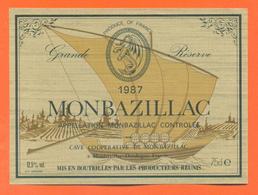 étiquette Vin De Monbazillac 1987 Grande Reserve Caves à Monbazillac - 75 Cl - Monbazillac