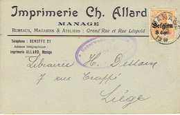 CP Publicitaire - MANAGE 1917 - Imprimerie Ch. ALLARD - Manage