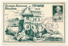 FRANCE - Carte Locale - Journée Nationale Du Timbre 1949 - Timbre Choiseul - MOULINS - Cartas & Documentos
