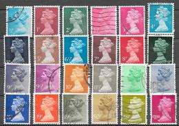 Petit Lot-série Courante Elizabeth II (24 Timbres)-OBL - Non Classés