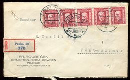 Tchécoslovaquie - Enveloppe En Recommandé De Prague En 1928 Pour La France - Réf O38 - Storia Postale