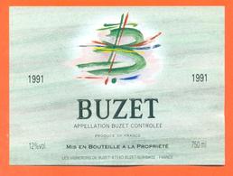 étiquette Vin De Buzet Cuvée 1991 Les Vignerons à Buzet Sur Baise - 75 Cl - Fleurs