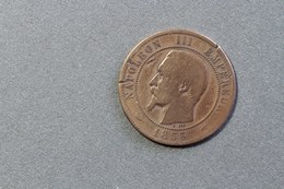 France 10 Centimes, Empire Français, Napoléon III Empereur, Tête Nue, 1853 A Paris - 10 Centimes