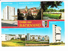 BACKNANG (Allemagne), Château D'eau, Piscine, Immeubles, 6 Vues, Blason, Ed. Arthur L. Traut 1970 Environ - Backnang