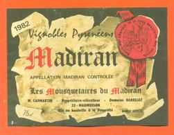 étiquette Vin De Madiran Vignobles Pyrenéens 1982 M Capmartin à Maumusson - 75 Cl - Madiran