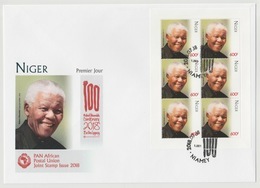 Niger 2018 Mi. ? M/S FDC First Day Cover 1er Jour Joint Issue PAN African Postal Union Nelson Mandela Madiba 100 Years - Gezamelijke Uitgaven