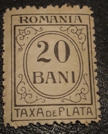 REVENUE Stamps Romania 1920 TAXA DE PLATA, 20 Bani - Ungebraucht