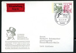 Bund PU202 D2/001 DRESSURREITER FREIHERR VON LANGEN Sost.Koblenz EILSENDUNG 1978 - Privé Briefomslagen - Gebruikt