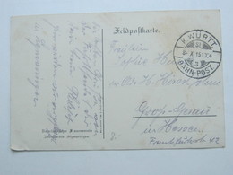 1915 , Bahnpost  St. 3 /    , Klarer  Stempel Auf Karte( AK Sigmaringen) - Feldpost (postage Free)