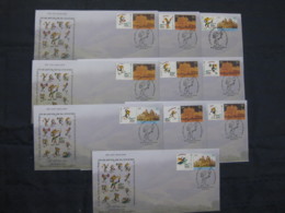 India 2015 10 Diff. Forest Sports Meet Games Mascot My Stamp Special Covers # 6863 - Badminton