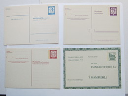 Bedeutende Deutsche , 3 Ganzsachen ( Doppelkarten) Unverschickt, Dazu 1 Mal Funklotteriekarte - Postkarten - Ungebraucht