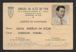 Portugal Carte Membre Ginásio Do Alto Do Pina Lisboa Lisbonne Gymnastique 1957 ID Card Gymnastics Club Member - Gymnastik