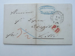 1866 , Mülheim Am Rhein ( Köln) , Klarer Stempel Auf Brief Nach Frankreich, Mit Inhalt - Covers & Documents