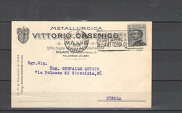 CARTOLINA PUBBLICITARIA  METALLURGICA VITTORIO ORSENICO MILANO - Advertising