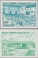 SPM 1973 Y&T 431/2. Centre Culturel St Pierre, Essais De Couleurs. Piscine Et Vue De L'extérieur - Imperforates, Proofs & Errors