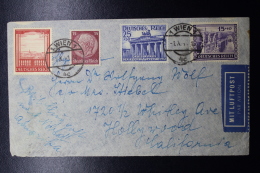 Austria: Anschluss Luftpost Cover Wien -> Hollywood Caifornia Mi 803 + 805 1-10-1941 - Cartas & Documentos