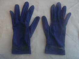 Ancien - Paire De Gants Bleu Pour Femme Années 60 - 1940-1970