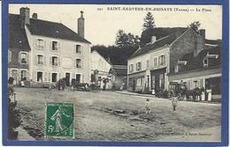 CPA Yonne 89 Saint Sauveur En Puisaye Attelage Courrier Circulé - Saint Sauveur En Puisaye