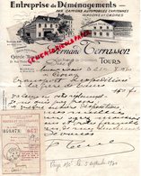 37- TOURS- RARE LETTRE MANUSCRITE SIGNEE FERNAND TERRASSON-ENTREPRISE DEMENAGEMENTS-CAMIONS -90 AV. GRAMMONT-1930 - Verkehr & Transport