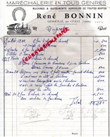 86- GENOUILLE PAR CIVRAY- RARE FACTURE RENE BONNIN- MARECHALERIE -MARECHAL FERRANT- FER CHEVAL-BRABANT-1958 - Old Professions