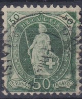 SUISSE Helvétie Debout :  Le  50c Vert (ZNr 90A), Oblitéré - Used Stamps
