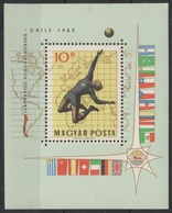 Football Soccer - 1962 Hungary FIFA World Cup CHILE - MNH Block - Map Globe FLAG Flags Flag - 1962 – Cile