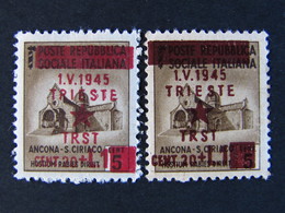 ITALIA Occupazioni Jugoslavia Trieste-1945- "Monumenti Distrutti" £ 1 Su 5 Varietà MH* (Descrizione) - Ocu. Yugoslava: Trieste