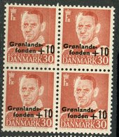 Denmark 1959 30 + 10o Greenland Fund Issue #B25 MNH  Block Of 4 - Nuovi