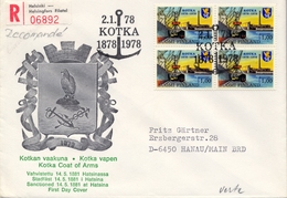 1978 , FINLANDIA , YV. 786 BL/4 , CENTENARIO DE LA FUNDACIÓN DE LA VILLA DE KOTKA - Lettres & Documents