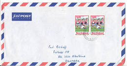 2x Mi 1198 Cover Abroad / 1991 Rugby World Cup Women's Rugby - 9 January 2001 Christchurch - Cartas & Documentos