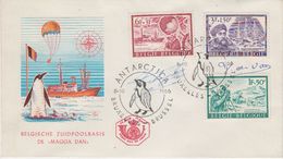 Belgium 1966 Antarctic Expeditions 3v FDC Signed By Designers Jean De Vos & Paul Verheyden (40842) - 1961-1970