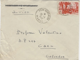 1948- Enveloppe  Affr. 6f. Oblit. Facteur-receveur 1 Cercle Pointillé  De FKIH - BENSALAH / MAROC - Covers & Documents