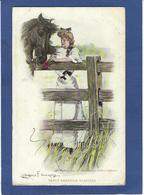 CPA Cheval Chevaux Femme Girl Women Illustrateur Non Circulé - Horses